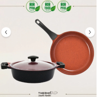 Thermoad | Tencere Seti | Graneu Serisi | 3 Parça | Red